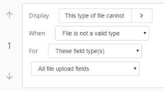 Ejemplo de mensaje de error personalizado para tipos de archivo no válidos